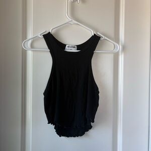 LNA Clothing Black Cropped Rib Tank Size M